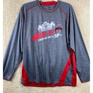 Ohio State Mens Sz XL 4 Miler Finish On The 50 Gray Stretch Long Sleeve Shirt